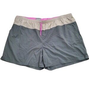 NWT Columbia Women's Sz 3X Court Shorts Colorblock Shades Of Khakis Inseam 6"